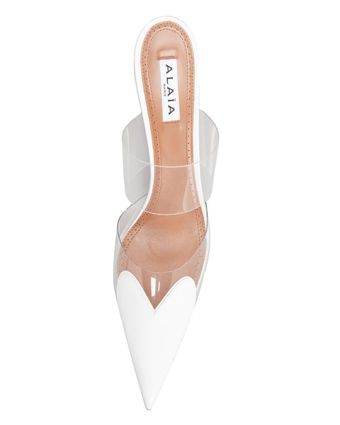 Clear Cap-Toe Mule Pumps