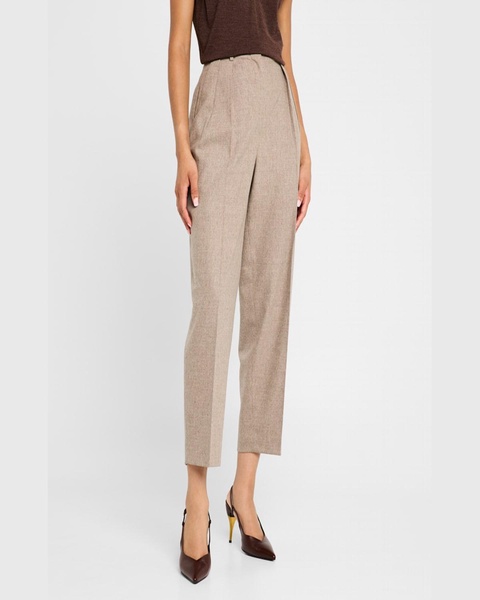 Emmett Double-Pleated Tapered Wool Pants