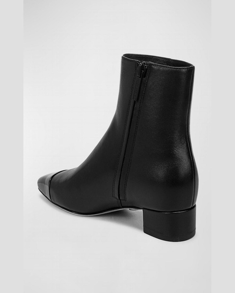 Cecile Cap-Toe Zip Leather Booties