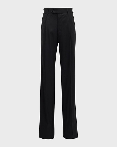 Men's Straight-Leg Pleated Trousers