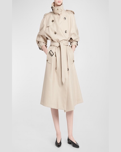 Dewey Belted Luxury Cotton-Silk Trench Coat