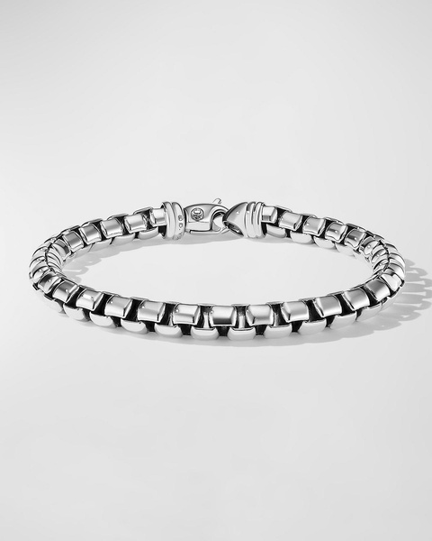 Men's Box Chain Bracelet in Silver, 7mm