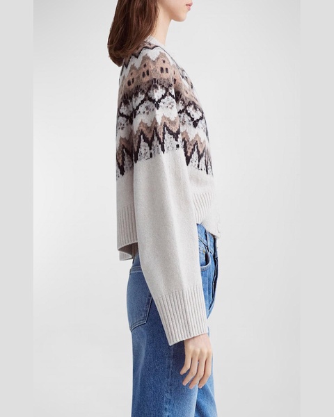 Barnum Fair Isle Wool Cardigan Sweater