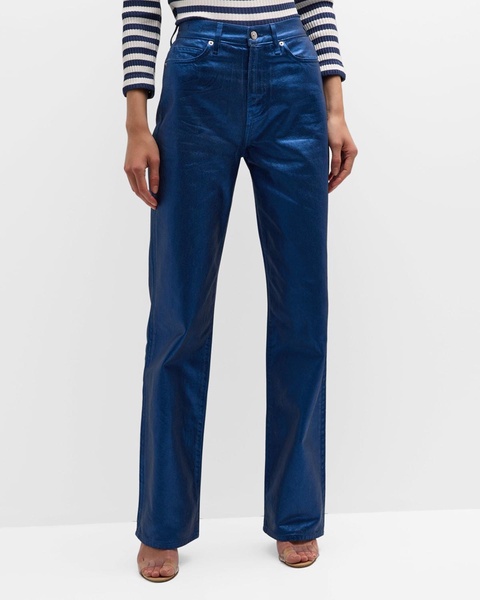 Dylan High Rise Straight-Leg Coated Jeans