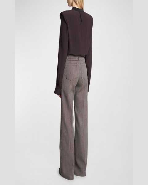 Alina Mid-Rise Straight-Leg Wool Trousers