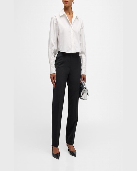 Renata Cropped Button-Front Shirt