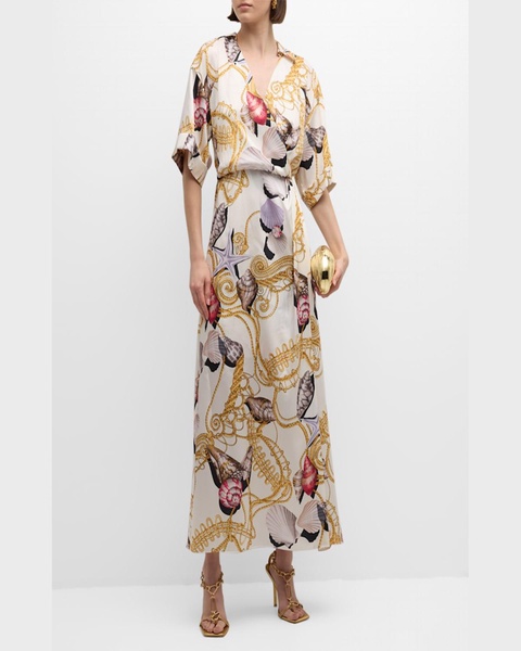 Winny Shell-Print Maxi Dress