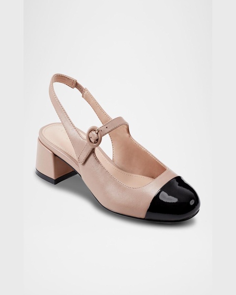 Bicolor Mary Jane Slingback Ballerina Pumps