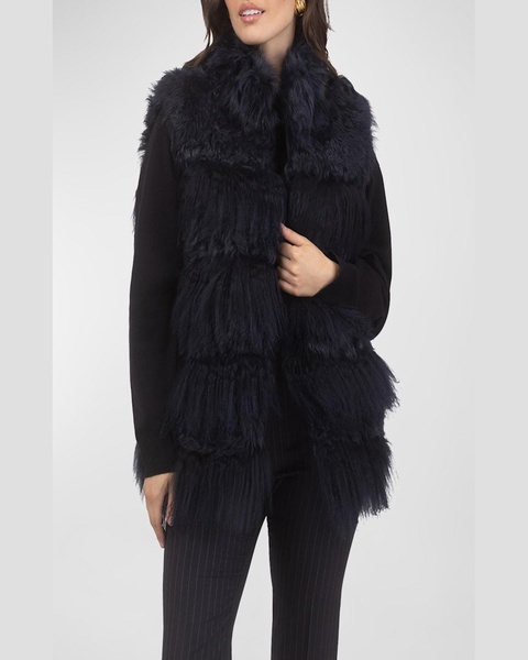 Horizontal Lamb Shearling Vest