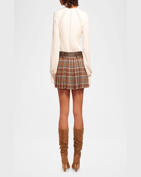 Derrick Pleated Belted Mini Skirt