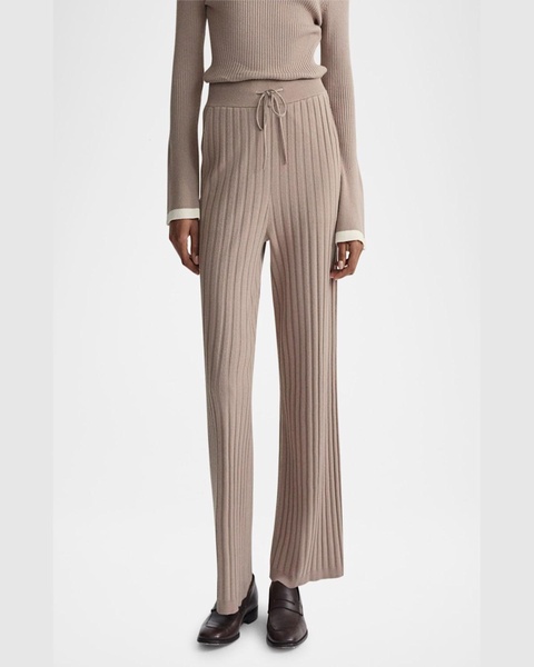 Simeon Wide-Leg Ribbed Knit Trousers