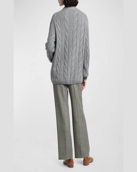 Napier Cashmere Cable-Knit Cardigan