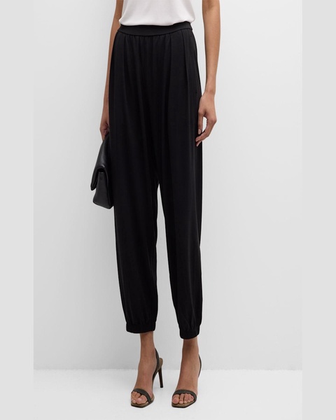 Pleated Stretch Jersey Lantern Pants