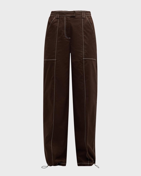 Delfina Straight-Leg Cinched Cargo Pants