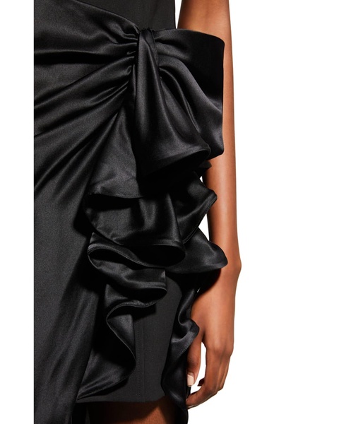 Drina Sleeveless Satin Wrap Gown