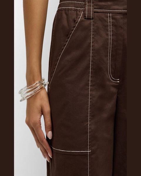 Delfina Straight-Leg Cinched Cargo Pants