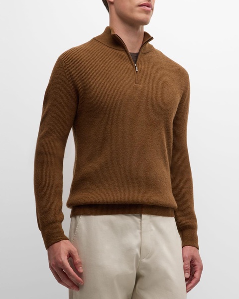 Men's Ribbed Quarter-Zip Sweater