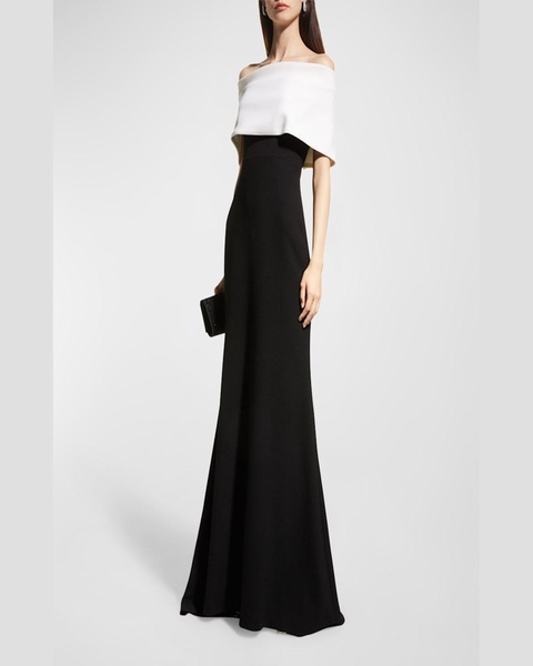 Off-the-Shoulder Two-Tone Gown