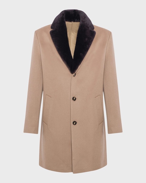 Men's Loro Piana Cashmere Short Coat with Detachable Lamb Shearling Collar