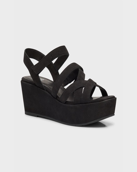 Mazy Suede Strappy Wedge Sandals