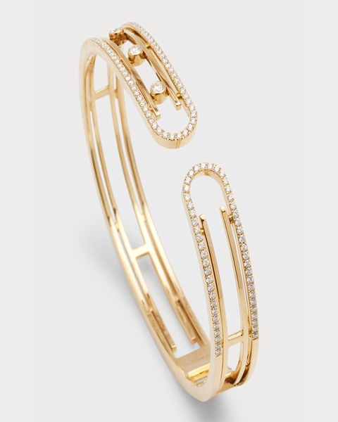 Move Uno 18K Yellow Gold Pave Diamond Bangle Bracelet