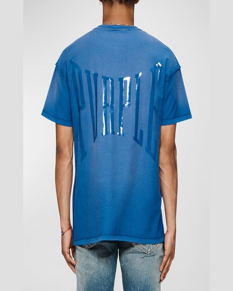 Men's Textured Inside-Out Shiny Logo T-Shirt