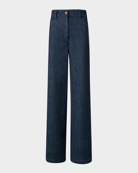 Cooper Cotton-Wool Denim Wide-Leg Pants