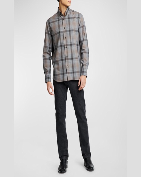 Men's Wool Plaid Sport Shirt