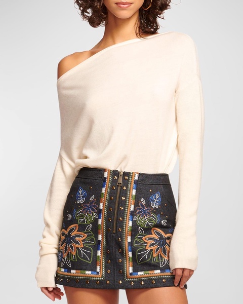 Gunnar Floral Embroidered Mini Skirt