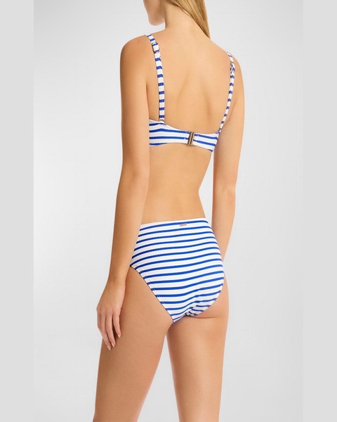 Amalfi Striped Mid-Rise Bikini Bottoms 