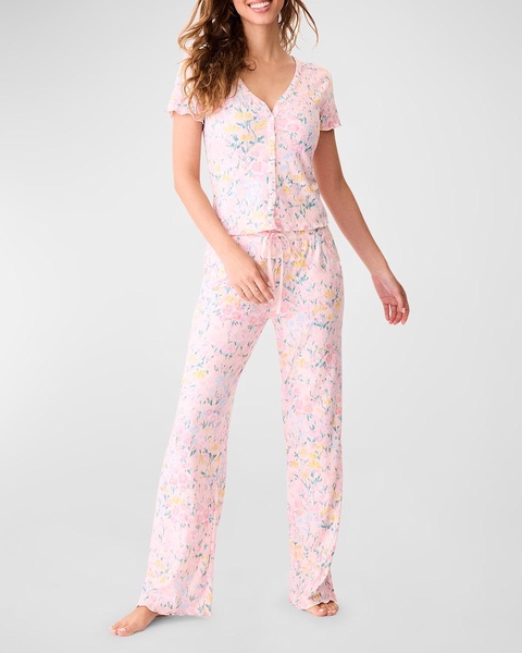 Floral Fields Button-Down Pajama Set