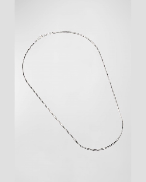 Men's Silver Wheat Chain Necklace, 22"L