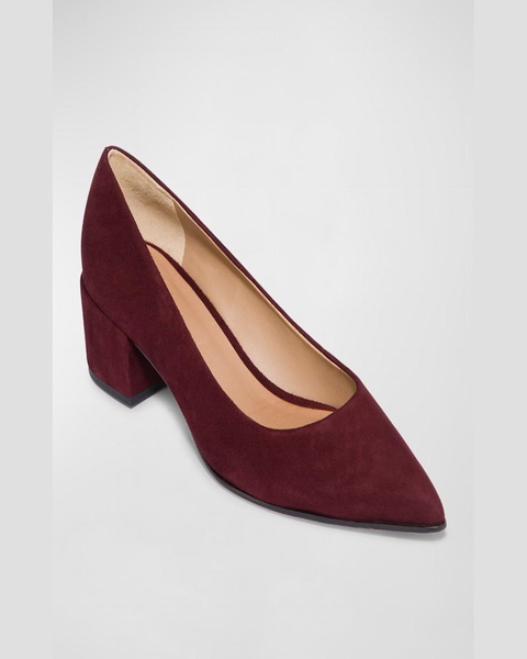 Millie Suede Block-Heel Pumps