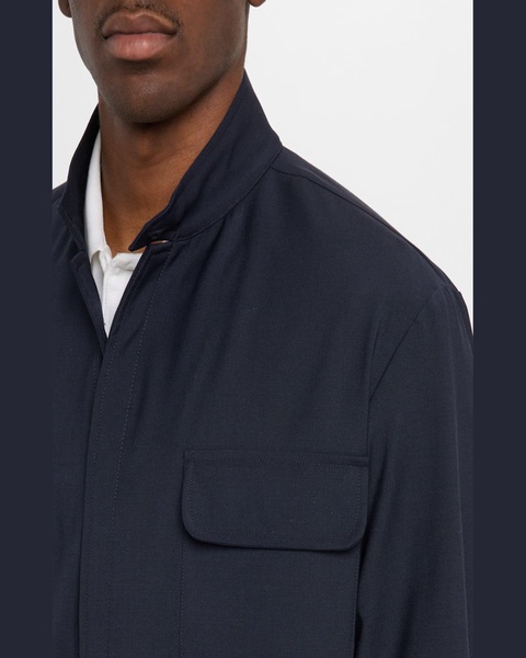 Men's Overshirt with Band Collar