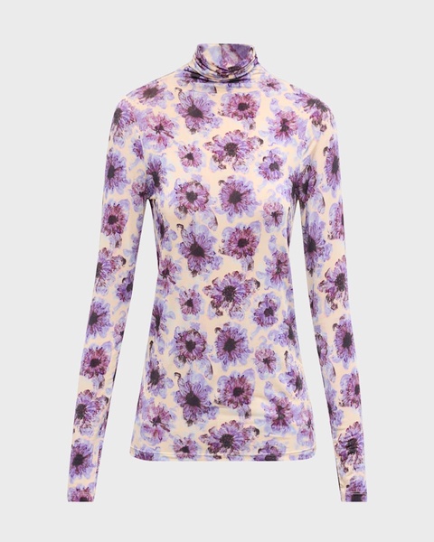 Aurelia Printed Turtleneck Long-Sleeve Top