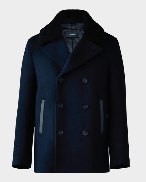 Men's Cole Wool Peacoat with Shearling Collar