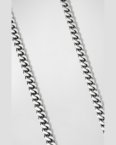 8mm Men's Curb Chain Necklace in Silver