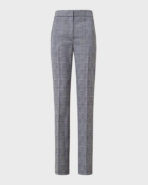 Chio Blurred Glencheck Wool Straight-Leg Pants