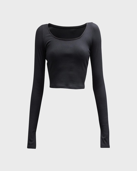 Alosoft Rib Form Long-Sleeve Crop Top 