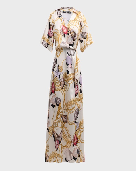 Winny Shell-Print Maxi Dress