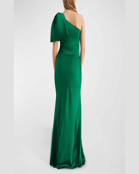 Aubrey One-Shoulder Bow Column Gown