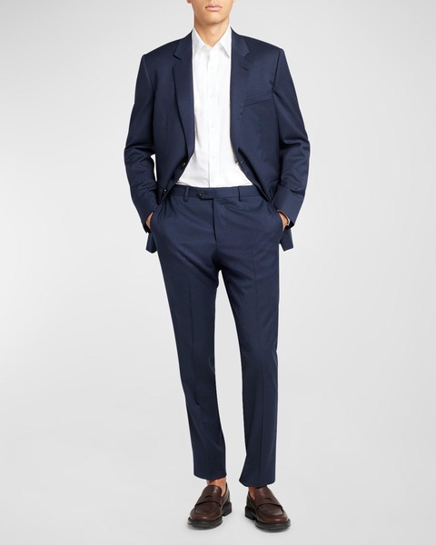 Men's Modern-Fit Wool Herringbone Suit 