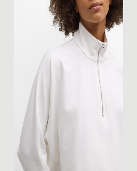 Side-Slits Quarter-Zip Caftan Top