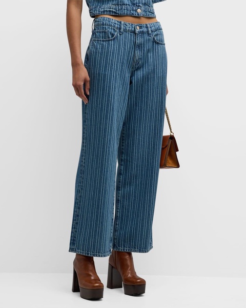 Sparrow Stripe Mid-Rise Baggy Jeans