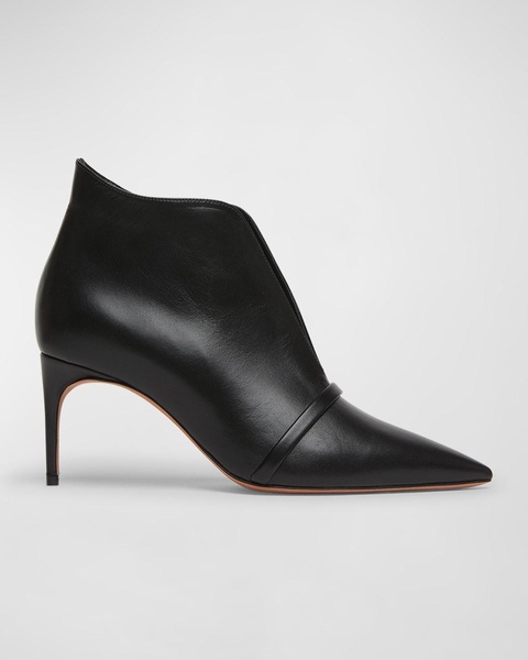 Loren Leather V-Cut Stiletto Booties