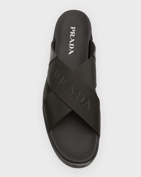 Men's Nastro Web Logo Slide Sandals