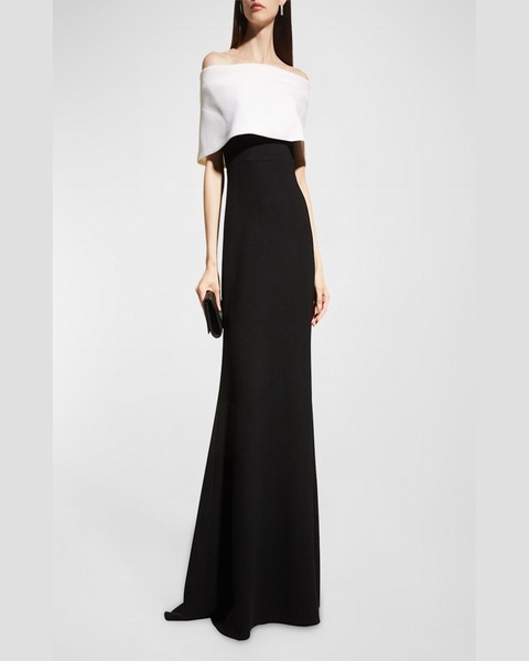 Off-the-Shoulder Two-Tone Gown