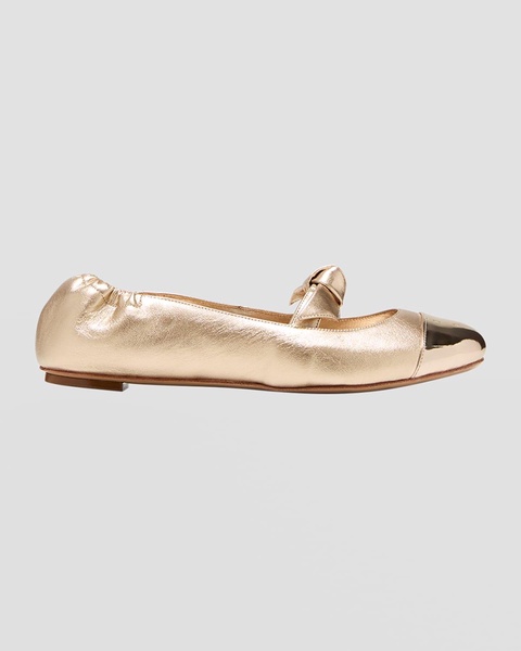 Clarita Metallic Bow Ballerina Flats