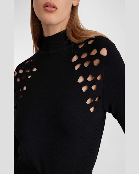 Alison Cutout Mock-Neck Pullover