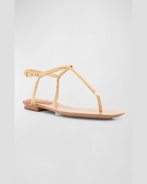 Amelia Metallic Thong Slingback Sandals